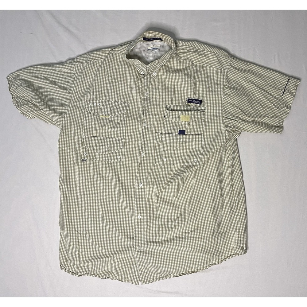 Columbia Omni-Shade Super Bonehead Shirt Men's SZ XL Checks Short Sleeve Vented